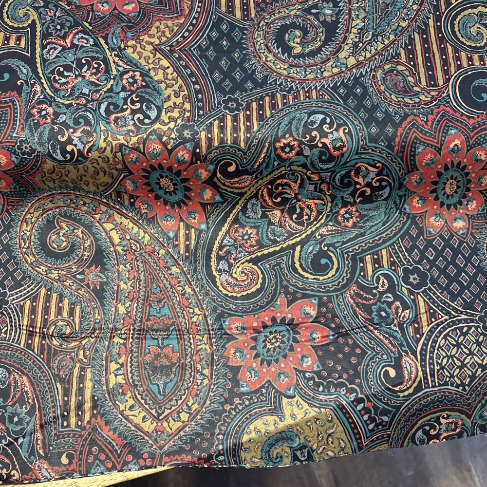 Paisley Floral Cotton Fabric Joan Kessler Concord Fabrics F78 Blue Vintage Style